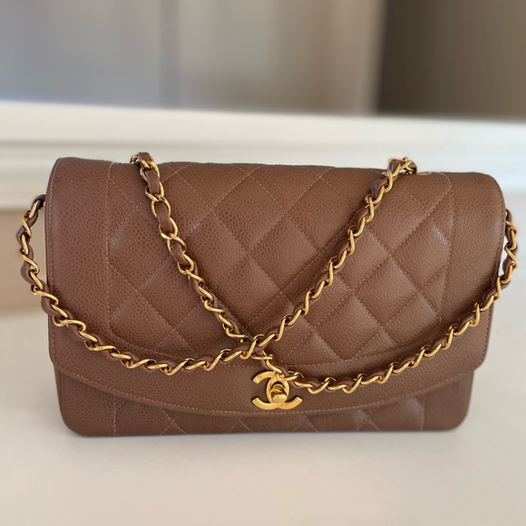 SOLD Chanel Diana Bag Brown Caviar - Picture 9 of 17